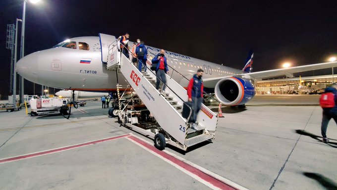 Сборная России прилетела в Турцию на матч Лиги наций