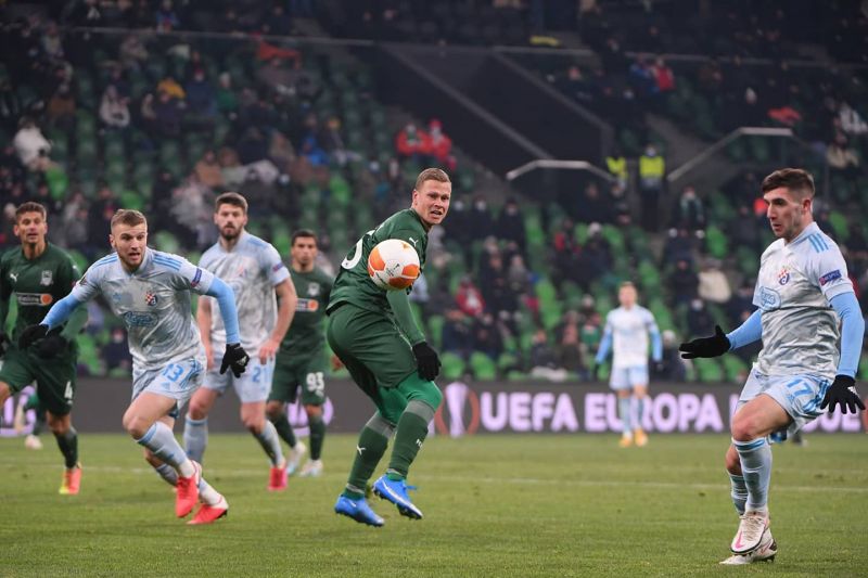 Краснодар уступил загребскому Динамо в первом матче 1/16 Лиги Европы
