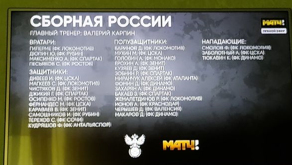 Карпин в эфире «Матч ТВ» объявил состав сборной России на сентябрьские матчи к ЧМ-2022