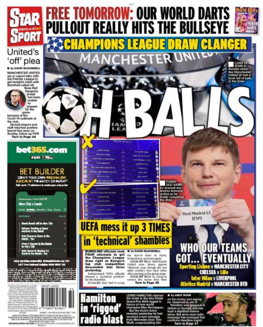 Из-за ошибки УЕФА Аршавин попал на обложки ведущих европейских газет