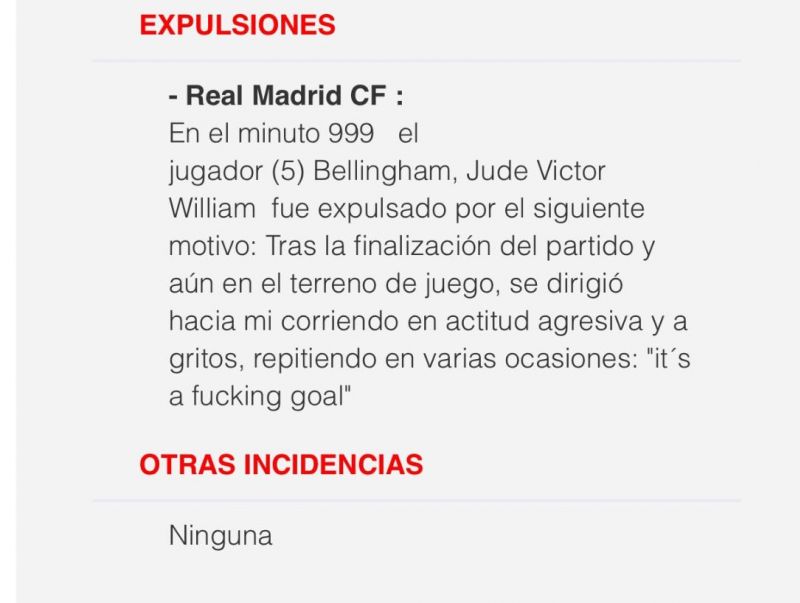 В Сеть попало фото судейского протокола скандального матча «Реал» — «Валенсия»