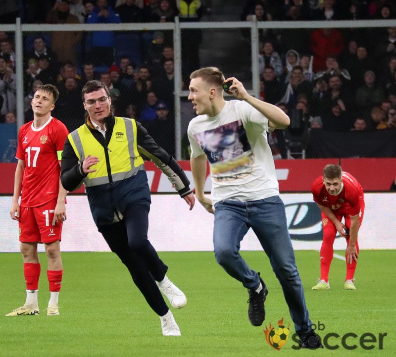 Выбежавший на поле во время матча Россия - Сербия фанат принёс извинения за свою выходку
