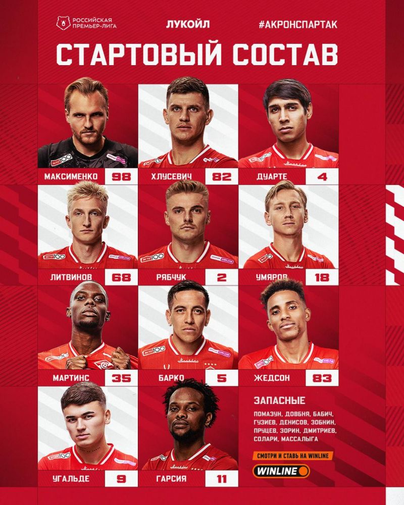 Жедсон дебютирует за Спартак в игре с Акроном