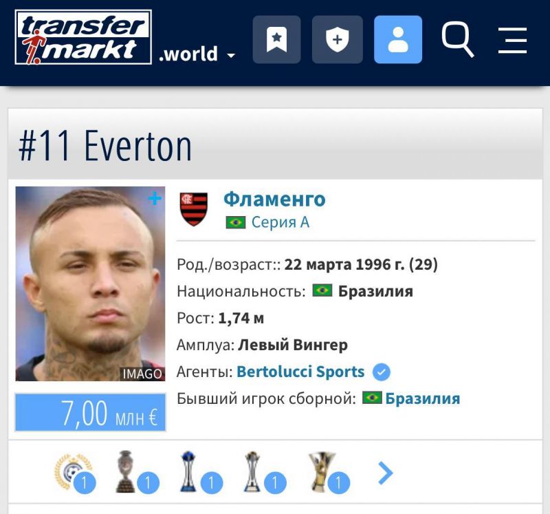 ЦСКА не интересуется Эвертоном из «Фламенго»