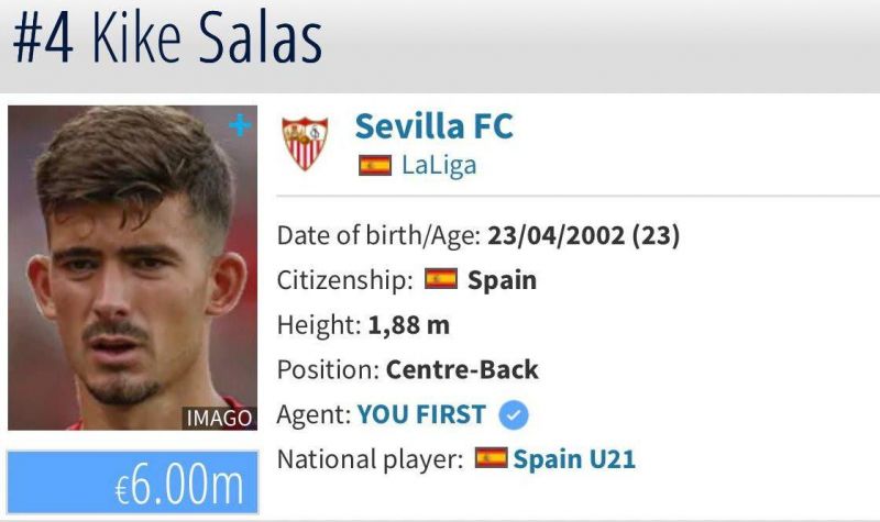 ЦСКА обсуждает трансфер защитника «Севильи» Кике Саласа